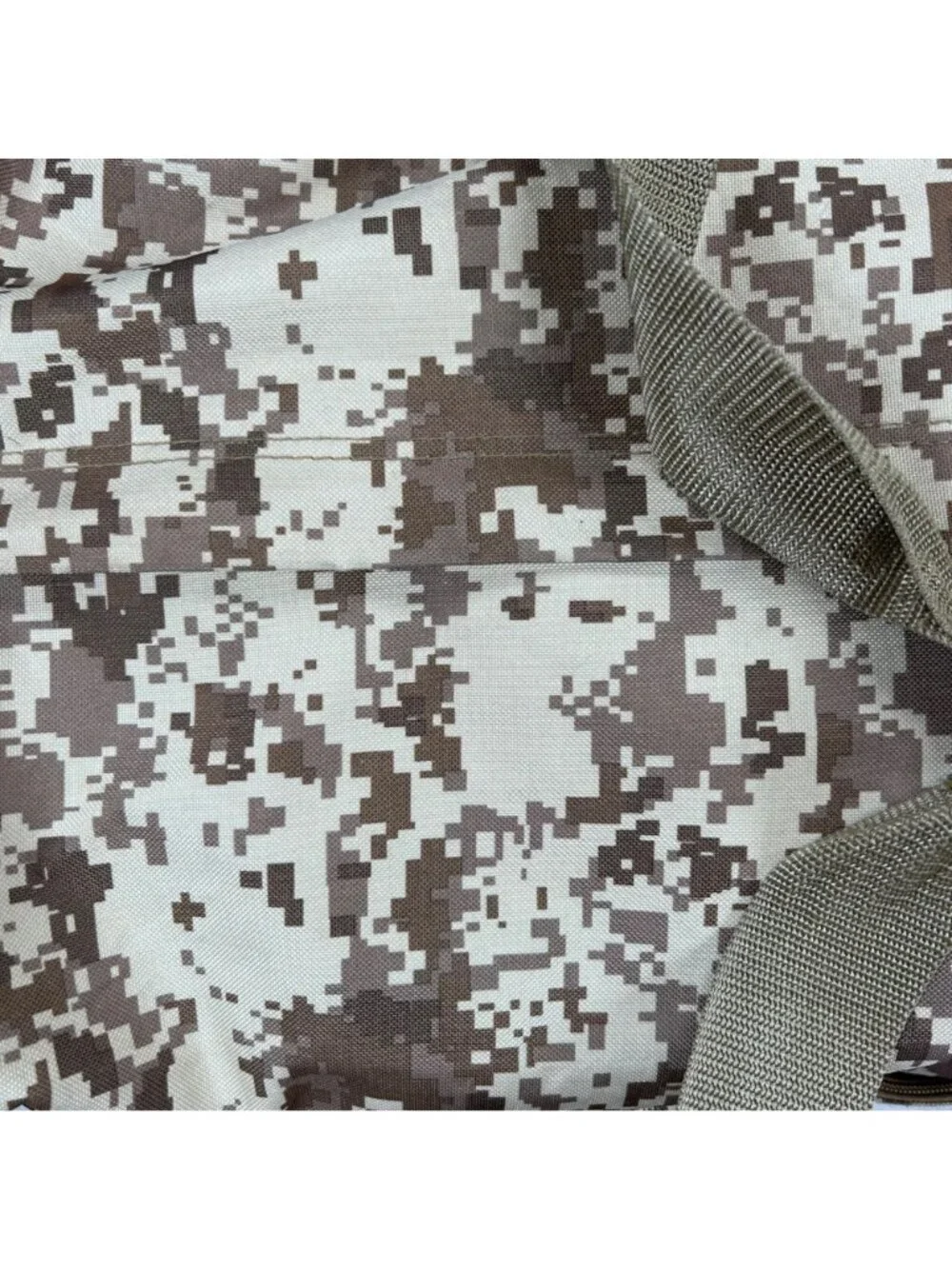 Digital Desert Camouflage Duffel Bag Lightweight Canvas Brown Beige